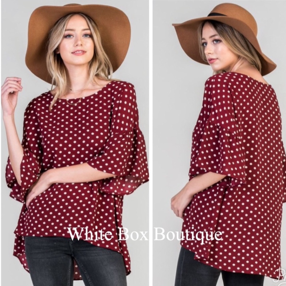 LAST Clearance ‼️Bell Sleeved Polka Dot Blouse
